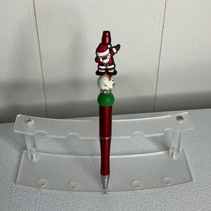 Festive Santa Pen with Red and Green Accents